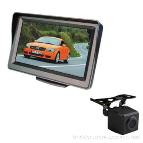 Car rear view system, 4.3-inch digital monitor with wide angle waterproof camera